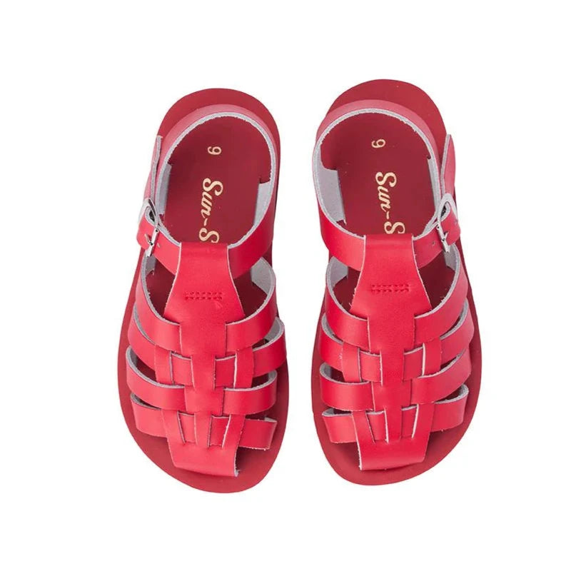 SALTWATER KIDS SUNSAN SAILOR SANDAL RED Treetop Toy Shop