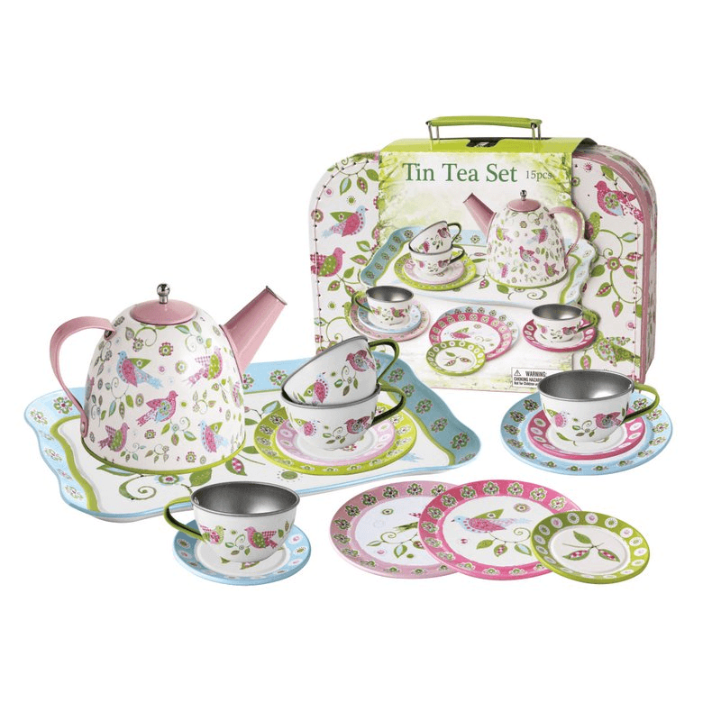 CHAMPION - TIN TEASET WITH BIRD DESIGN