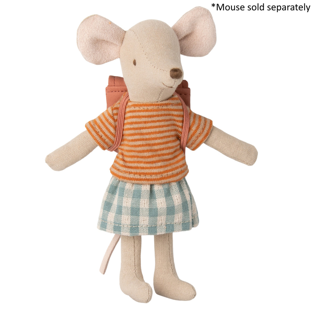 MAILEG - CLOTHING: BIG SISTER MOUSE OUTFIT WITH ROSE BAG 