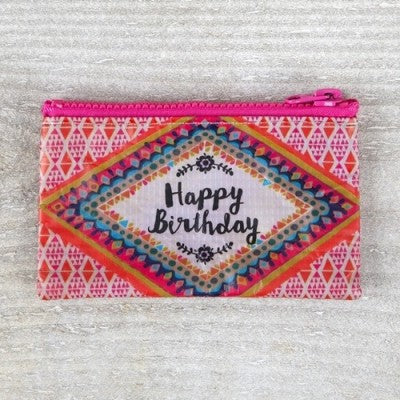 NATURAL LIFE - ZIP POUCH GIFT CARD: HAPPY BIRTHDAY FLORAL