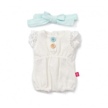 MINILAND DOLLS CLOTHING: WHITE ROMPER SEA HEADBAND SET