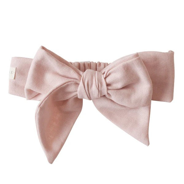 ALIMROSE - LINEN HEAD BOW: PINK