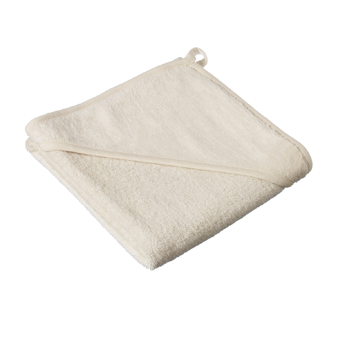 NATURE BABY - ORGANIC COTTON HOODED TOWEL: NATURAL