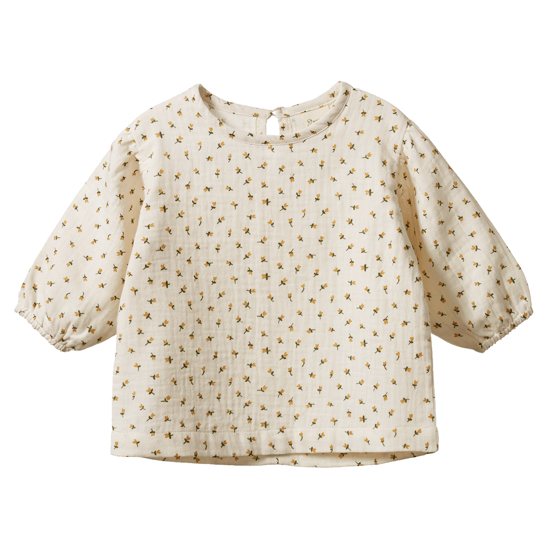 NATURE BABY - ELODIE BLOUSE: TULIP PRINT [sz:6-12 MTHS]