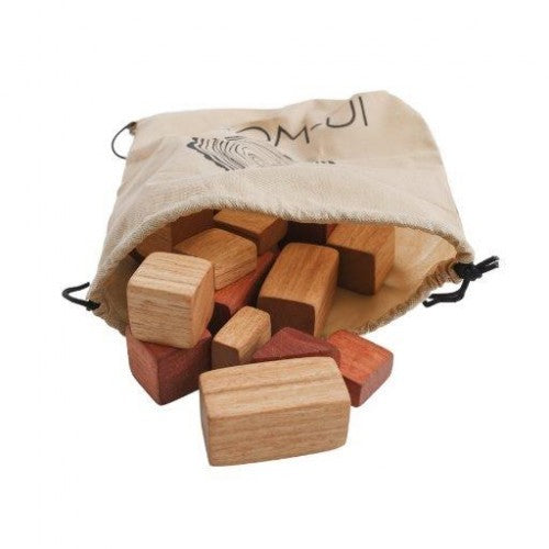 IN-WOOD - BAG OF NATURAL WOODEN BLOCKS, 26PCS 