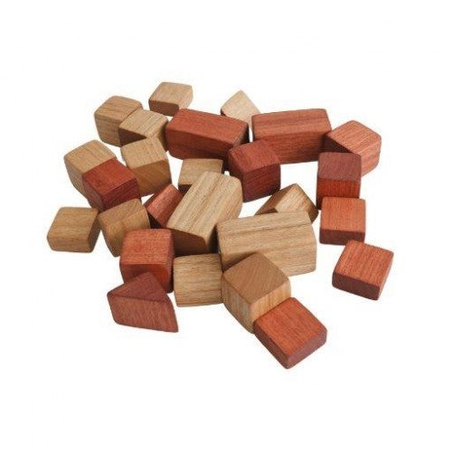 IN-WOOD - BAG OF NATURAL WOODEN BLOCKS, 26PCS 