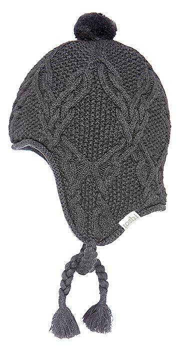 TOSHI - BOWIE ORGANIC EARMUFF BEANIE: CHARCOAL [sz:XS - 43CM]