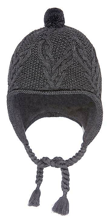 TOSHI - BOWIE ORGANIC EARMUFF BEANIE: CHARCOAL [sz:XS - 43CM]