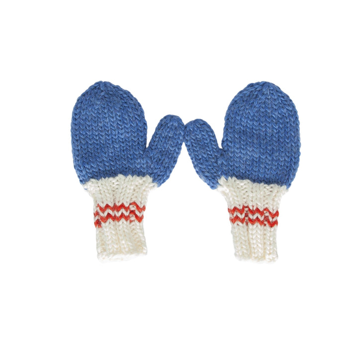 ACORN KIDS - TEDDY MITTENS: RED AND BLUE [sz:S (6-18 MTHS)]