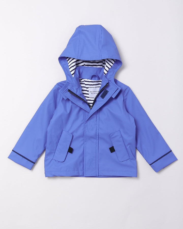 RAINKOAT - STRIPY SAILOR: OCEAN BLUE [sz:0-1 YRS]