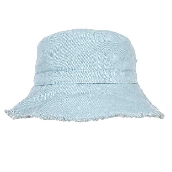ACORN KIDS - FRAYED BUCKET SUNHAT: SEAFOAM [sz:S - 50CM/9-18 MTHS]