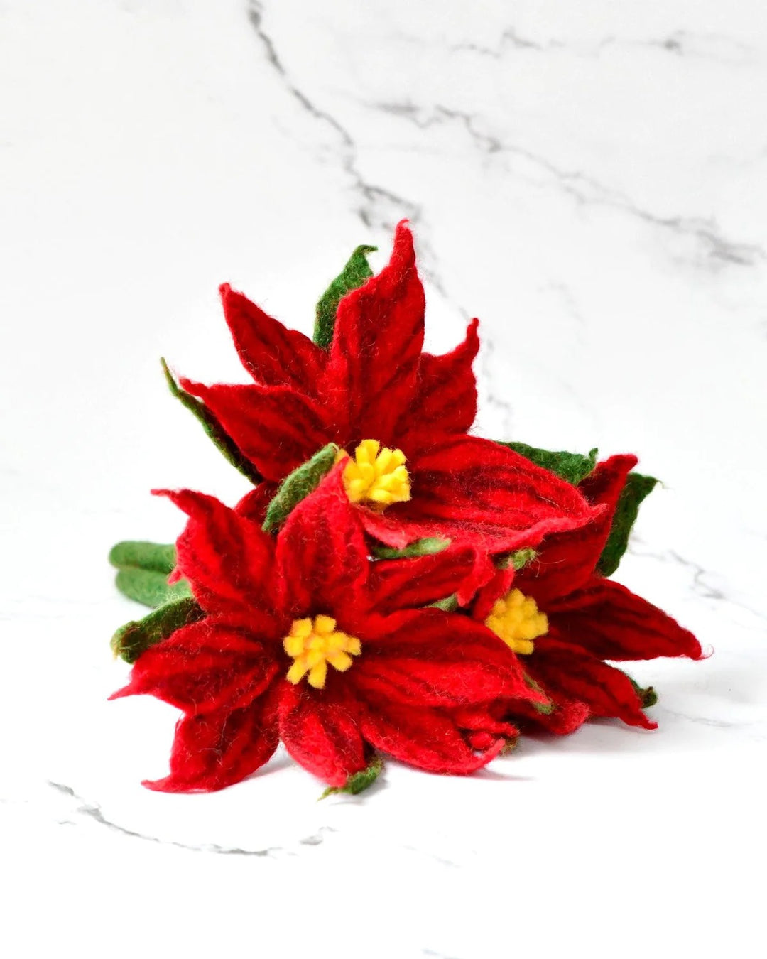 TARA TREASURES - FELT RED POINSETTIA FLOWERS
