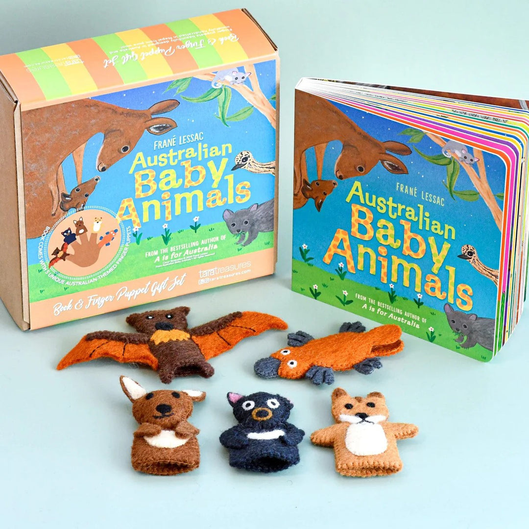 TARA TREASURES - FINGER PUPPETS & BOOK: AUSTRALIAN BABY ANIMALS 
