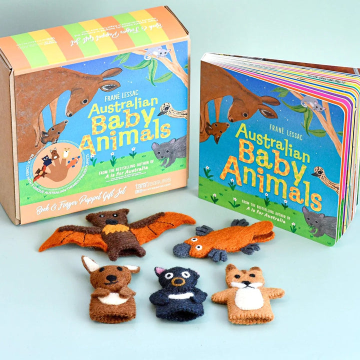 TARA TREASURES - FINGER PUPPETS & BOOK: AUSTRALIAN BABY ANIMALS 