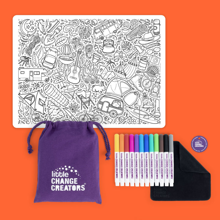 LITTLE CHANGE CREATORS - CHILDREN'S REUSABLE COLOURING MAT KIT: OUTBACK