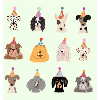 CARD: PARTY DOGS BY CAT MACINNES 