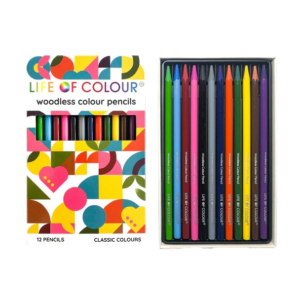 LIFE OF COLOUR - 12 COLOUR WOODLESS PENCILS