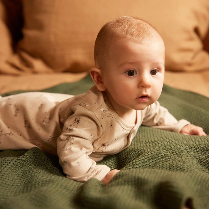 NATURE BABY - MERINO KNIT COT BLANKET: THYME
