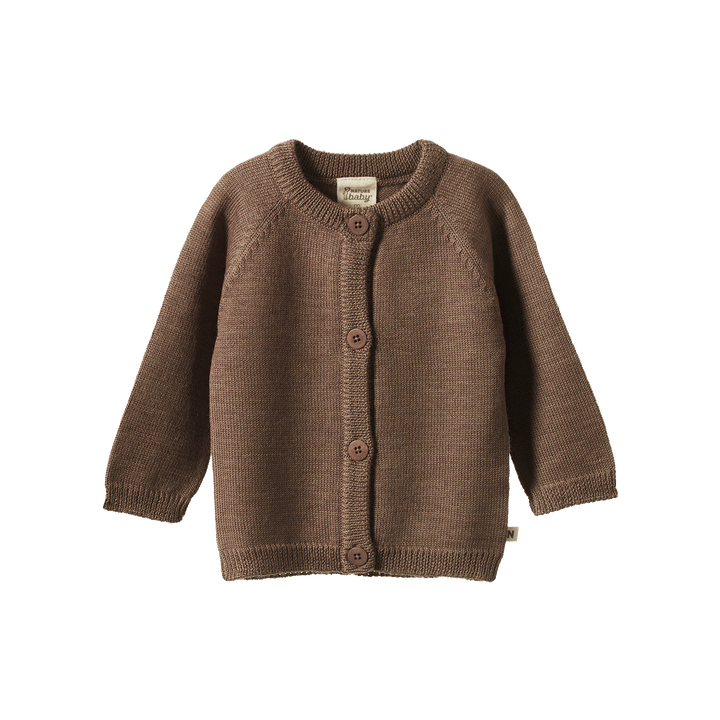 NATURE BABY - MERINO KNIT CARDIGAN: CUB MARL [sz:0-3 MTHS]