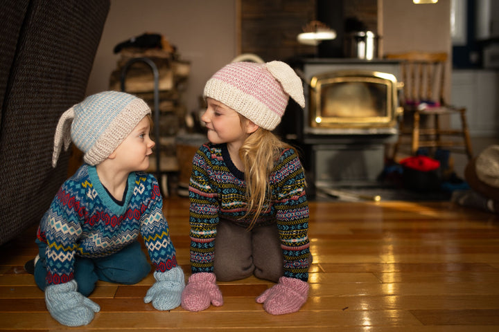 ACORN KIDS - FLOPSY BEANIE: PINK AND OATMEAL [sz:XXS (0-3 MTHS)]