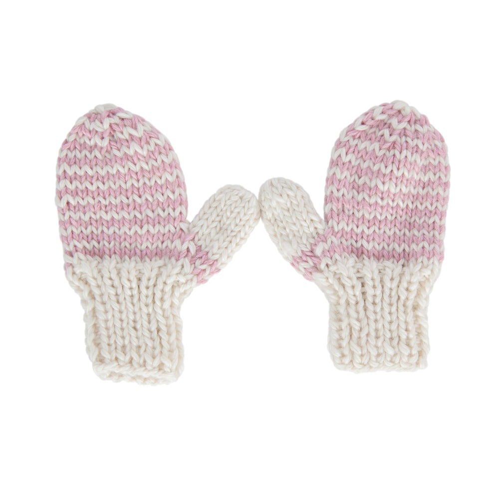 ACORN KIDS - FLOPSY MITTENS: PINK AND OATMEAL [sz:S (6-18 MTHS)]
