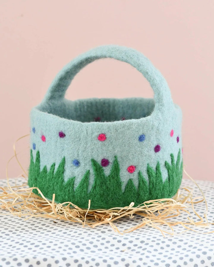 TARA TREASURES - FELT EASTER: BLUE BASKET