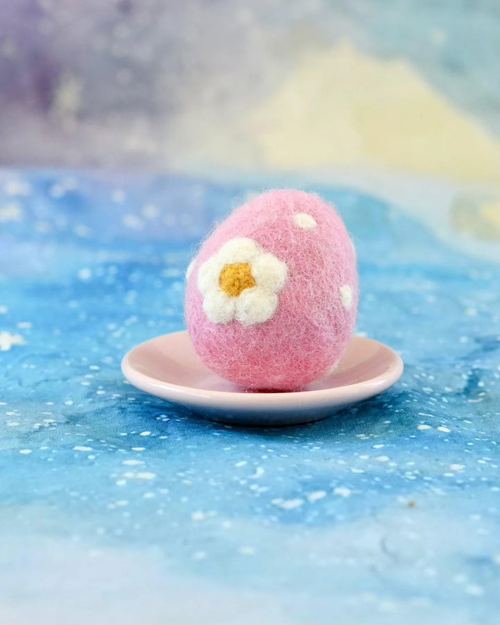 TARA TREASURES - FELT EASTER EGG: PINK FLORAL
