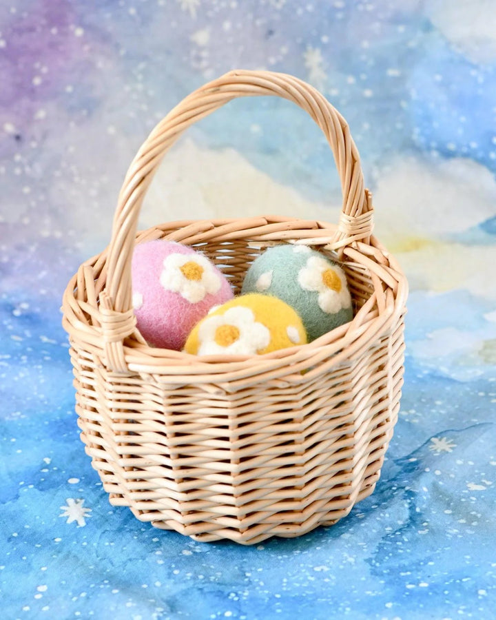 TARA TREASURES - FELT EASTER EGG: MAUVE FLORAL
