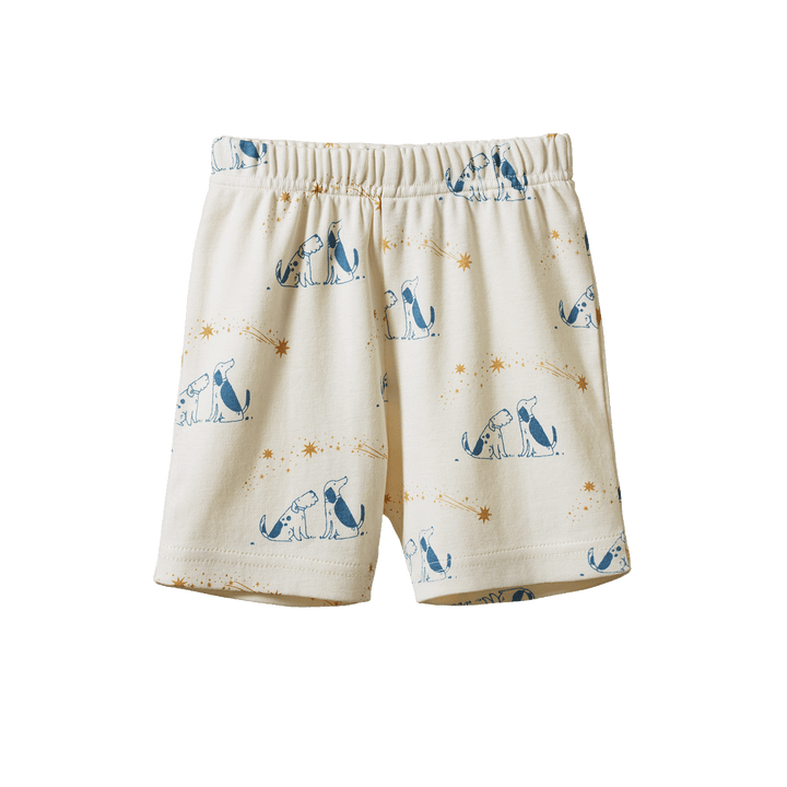 NATURE BABY - SHORTIE PYJAMA SET: DOG DREAM PRINT [sz:0-6 MTHS]
