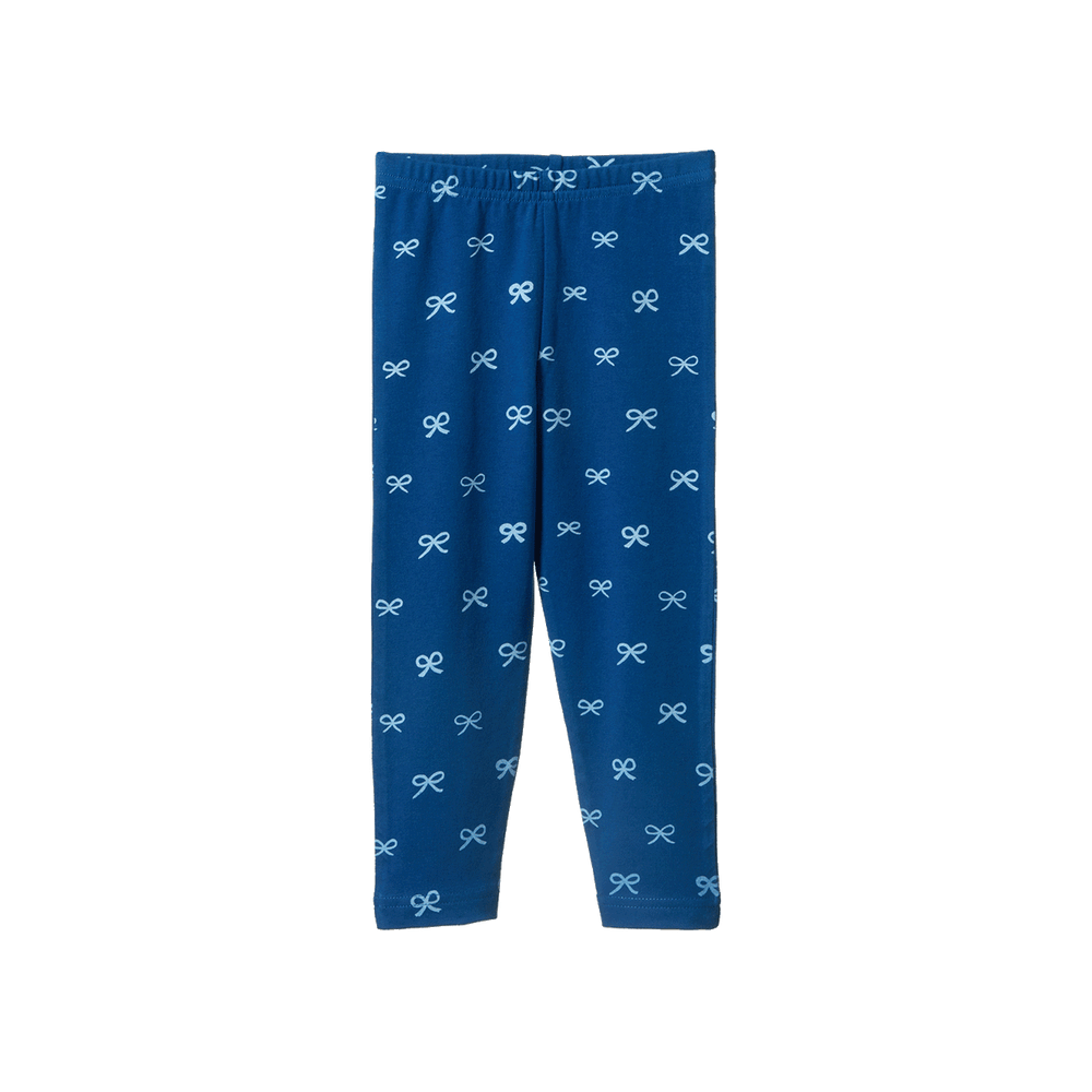 NATURE BABY - LEGGINGS: RIBBONS BLUE PRINT [sz:0-3 MTHS]