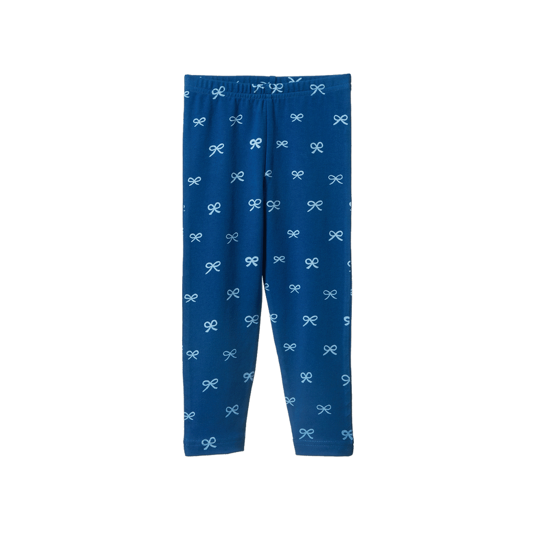 NATURE BABY - LEGGINGS: RIBBONS BLUE PRINT [sz:0-3 MTHS]
