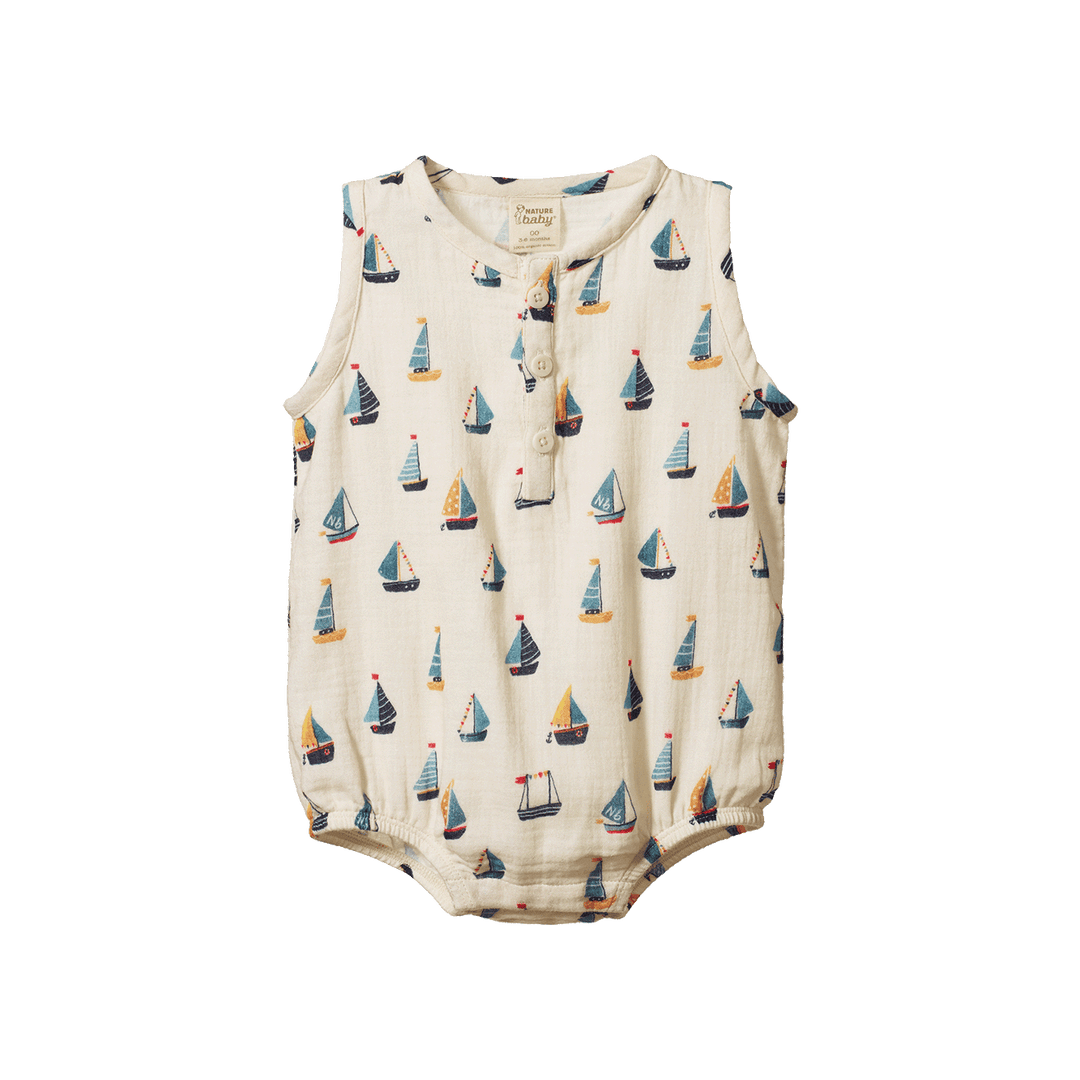 NATURE BABY - CEDAR SUIT: REGATTA PRINT [sz:0-3 MTHS]
