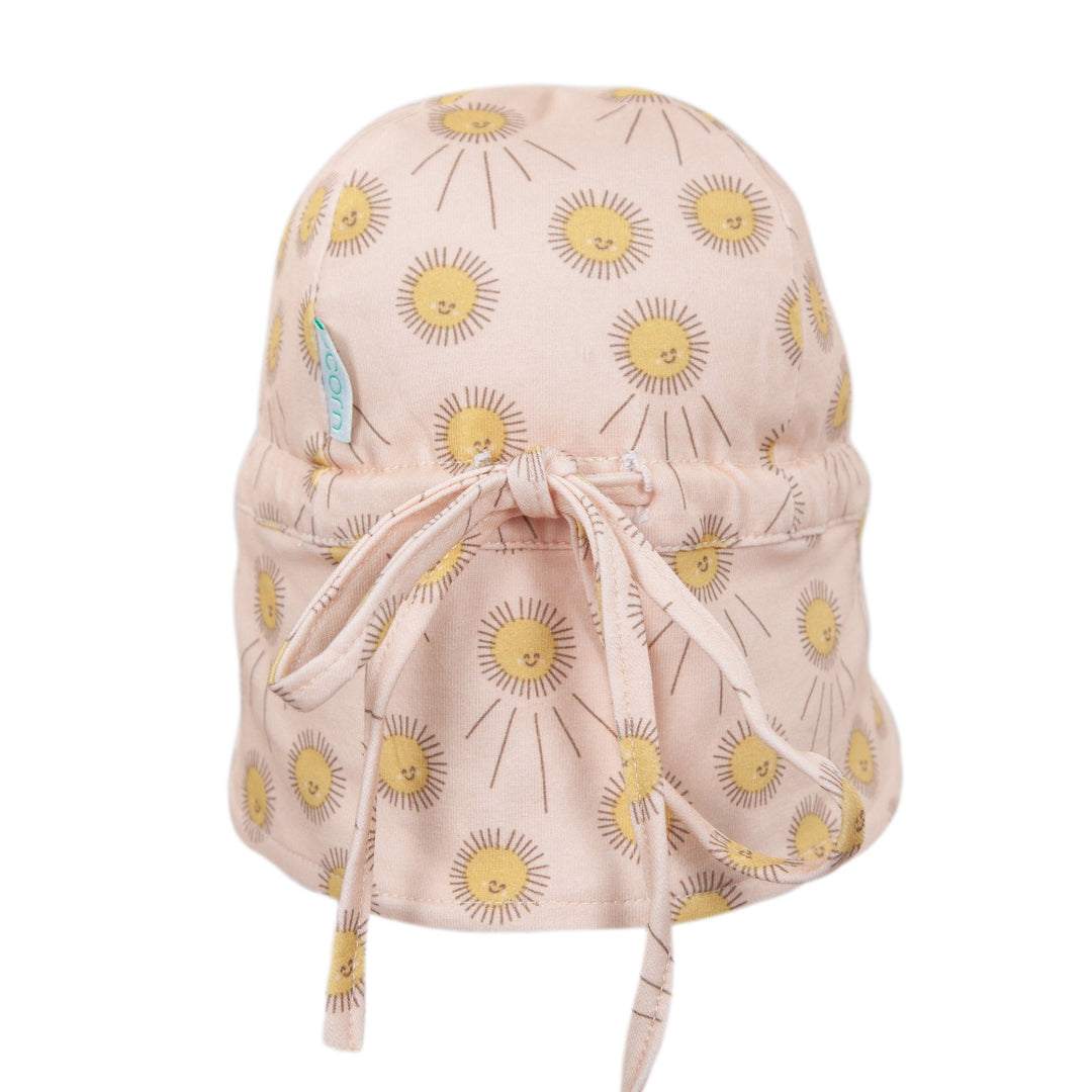 ACORN KIDS - FLAP HAT: SUNSHINE PEACH & GOLD [sz:XXS - 0-3 MTHS]
