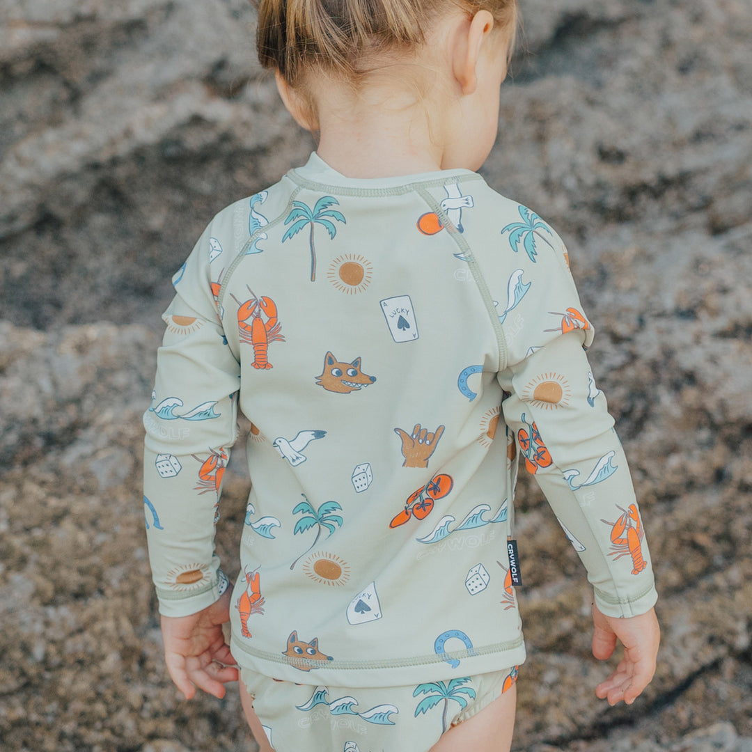 CRYWOLF - BABY RASH VEST: LUCKY DAYS [sz:6-12 MTHS]