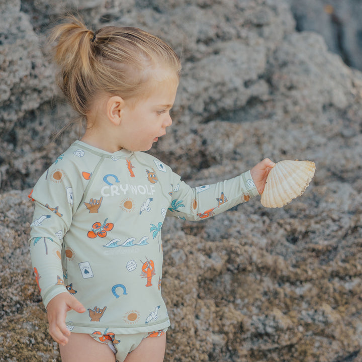 CRYWOLF - BABY RASH VEST: LUCKY DAYS [sz:6-12 MTHS]