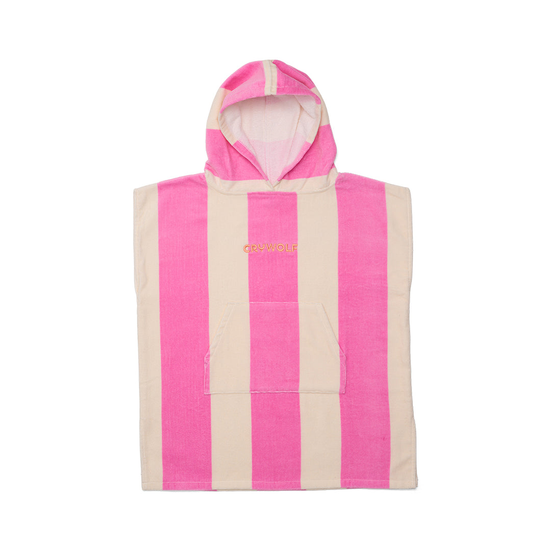 CRYWOLF - HOODED TOWEL: CANDY STRIPE [sz:S/M 1-3 YRS]