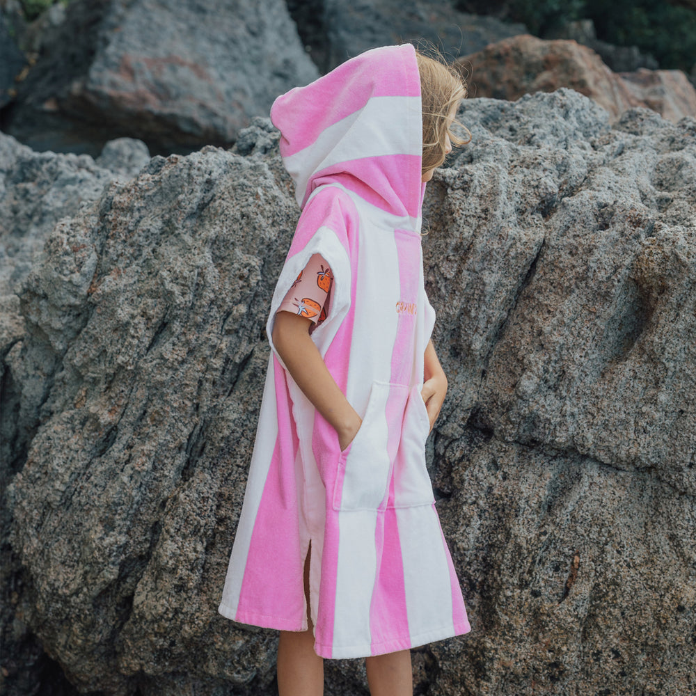 CRYWOLF - HOODED TOWEL: CANDY STRIPE [sz:S/M 1-3 YRS]