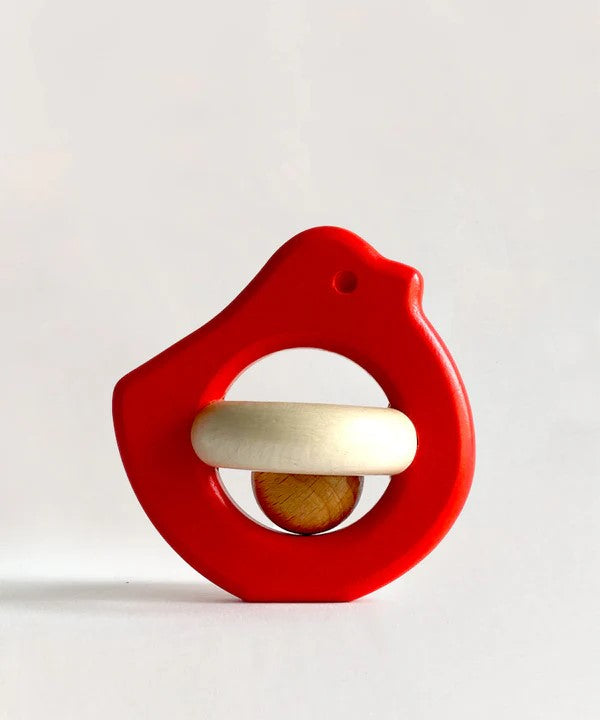 BAJO - WOODEN RATTLE: RED BIRD 