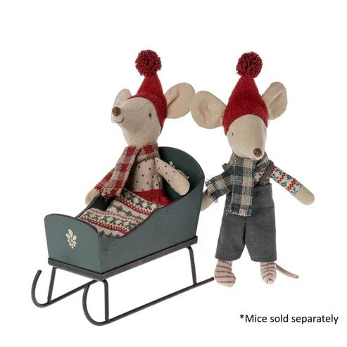 MAILEG - CHRISTMAS: SLEIGH FOR MOUSE GREEN