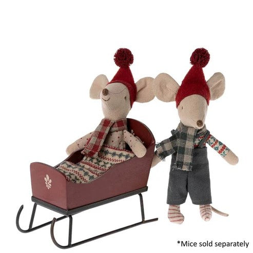 MAILEG - CHRISTMAS: SLEIGH FOR MOUSE RED