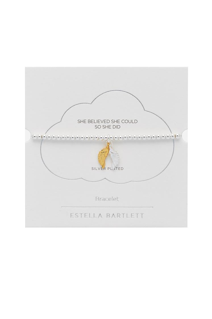 ESTELLA BARTLET - WING NECKLACE: SILVER & GOLD PLATED 