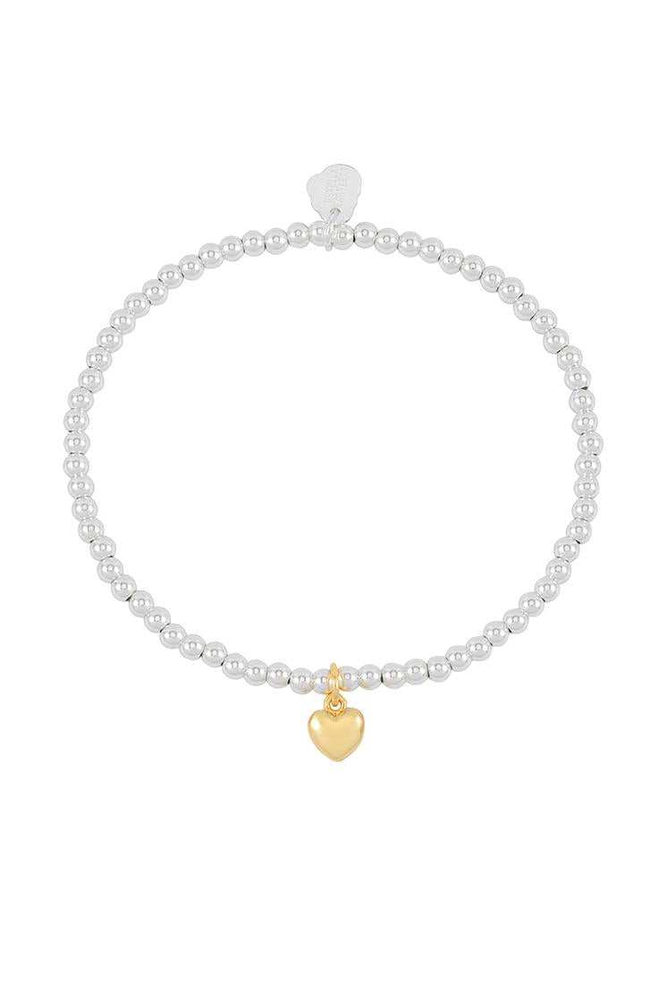 ESTELLA BARTLET -  PUFFED HEART SIENNA BRACELET: GOLD PLATED