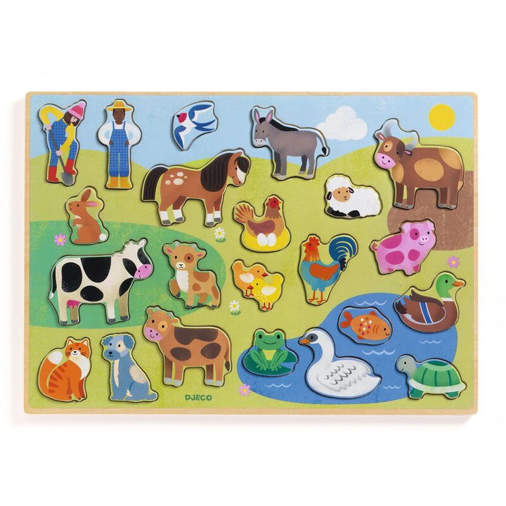 DJECO - WOODEN PUZZLE: 22 PC FARM
