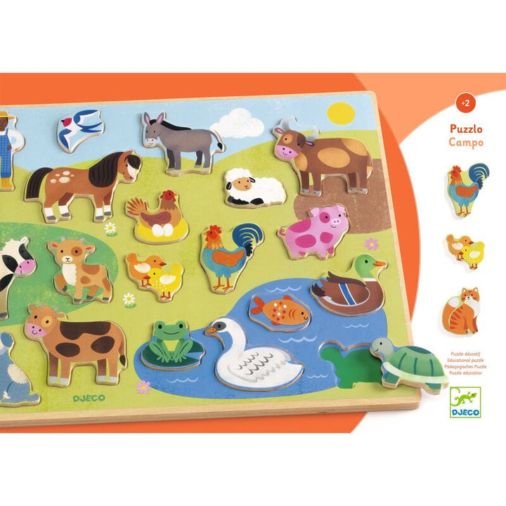 DJECO - WOODEN PUZZLE: 22 PC FARM