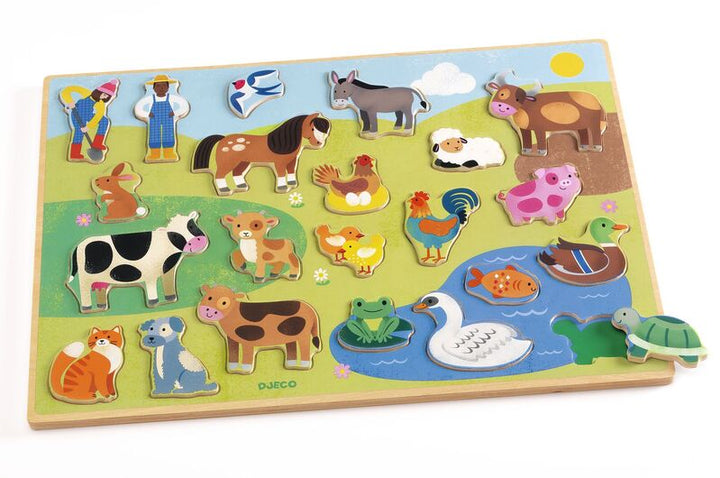 DJECO - WOODEN PUZZLE: 22 PC FARM