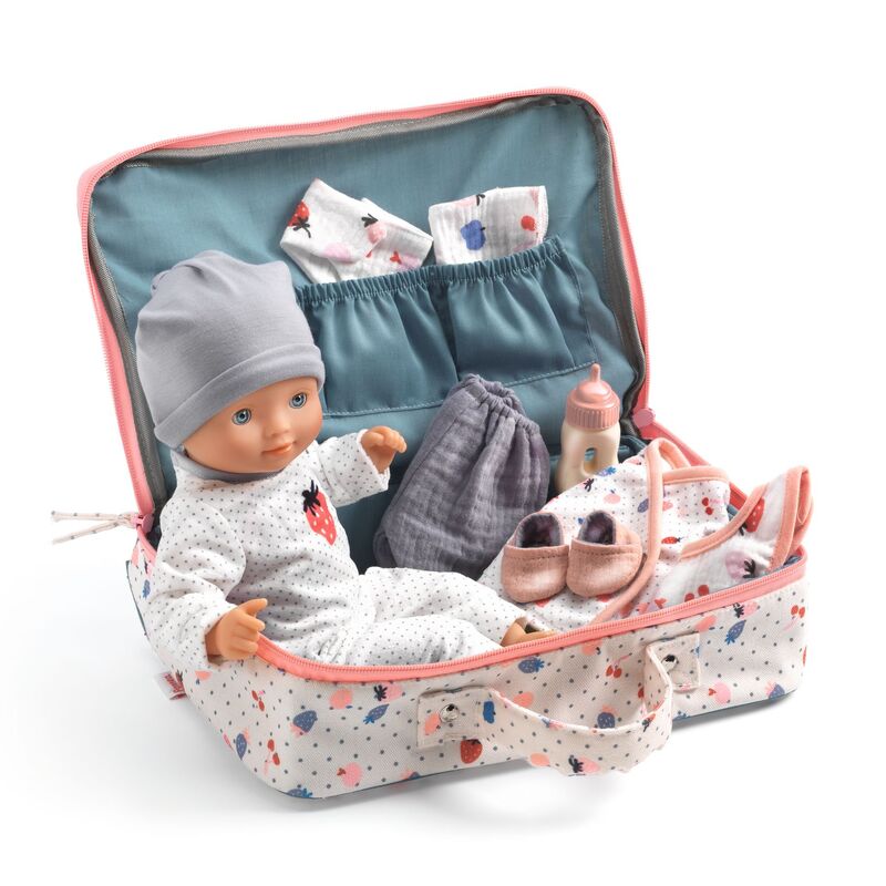 DJECO - POMEA: BABY VANILLIE DOLL & SUITCASE 