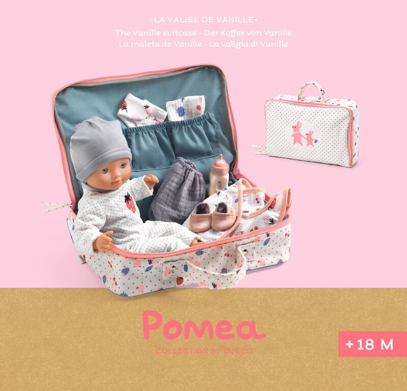 DJECO - POMEA: BABY VANILLIE DOLL & SUITCASE 