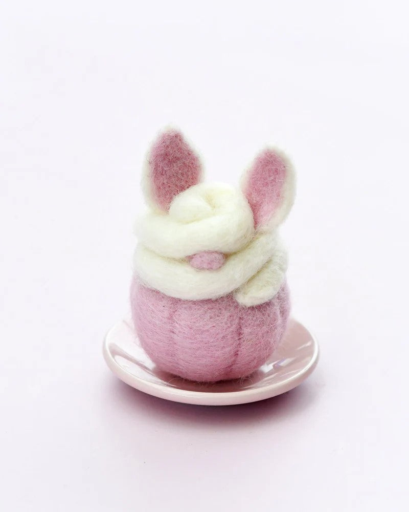 TARA TREASURES - FELT EASTER: WHITE BUNNY CUPCAKE