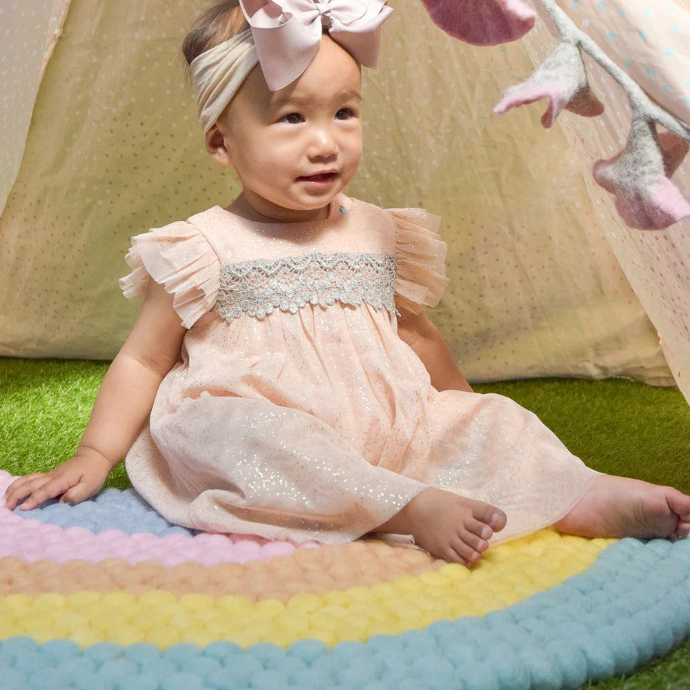 TARA TREASURES - FELT RAINBOW BALL RUG 