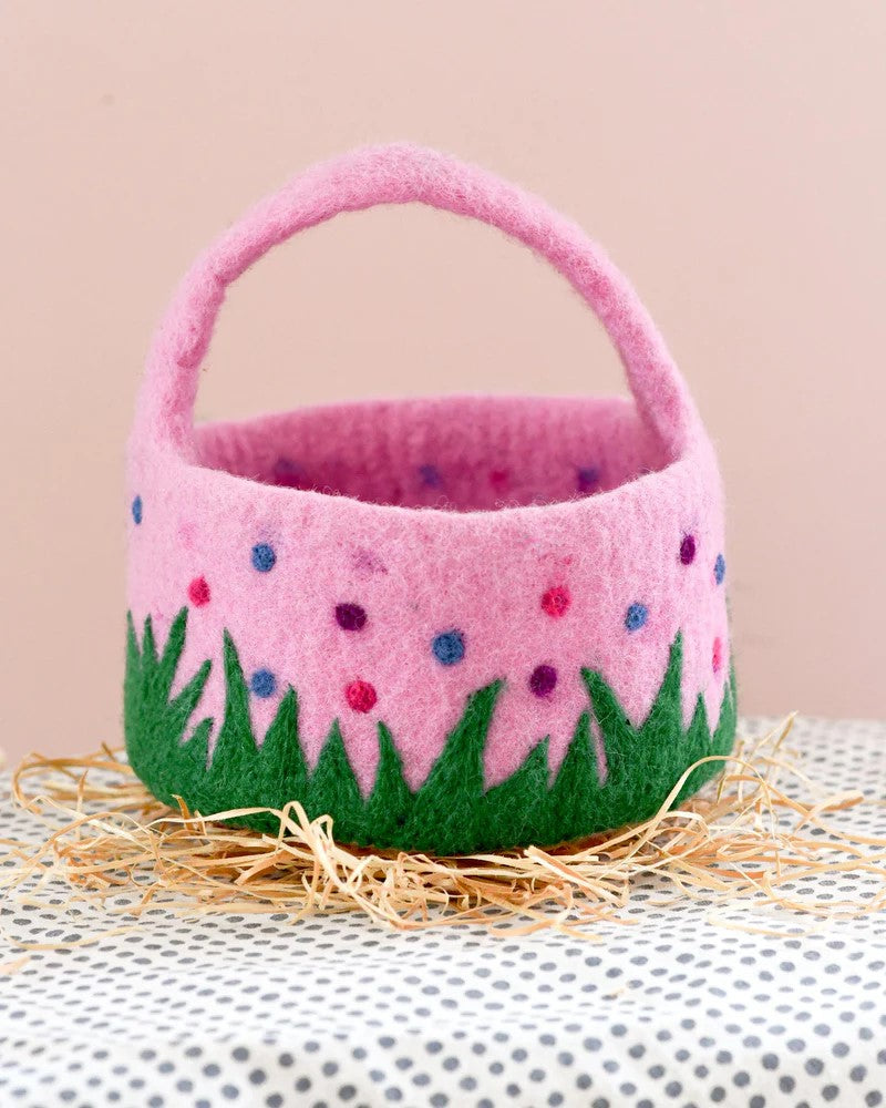 TARA TREASURES - FELT EASTER: PINK BASKET